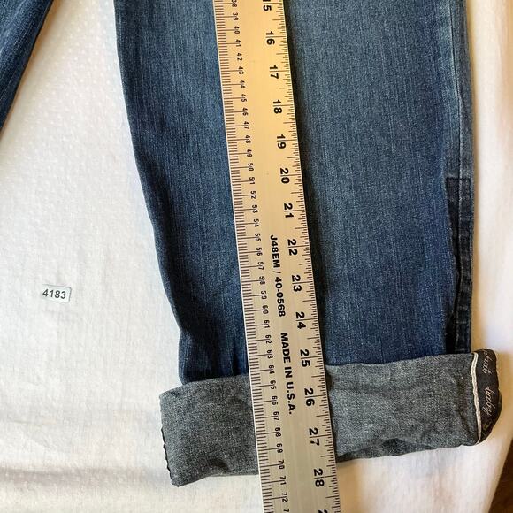 Baby Phat Women Denim Shorts size 11 Blue Mid Rise Stretch Chino Boyfriend - Picture 3 of 12